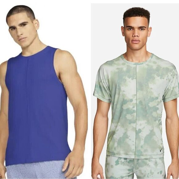 Lot of 2: Nike Yoga Mens Dri FIT  Tank And Tie Dye Top - Picture 1 of 5